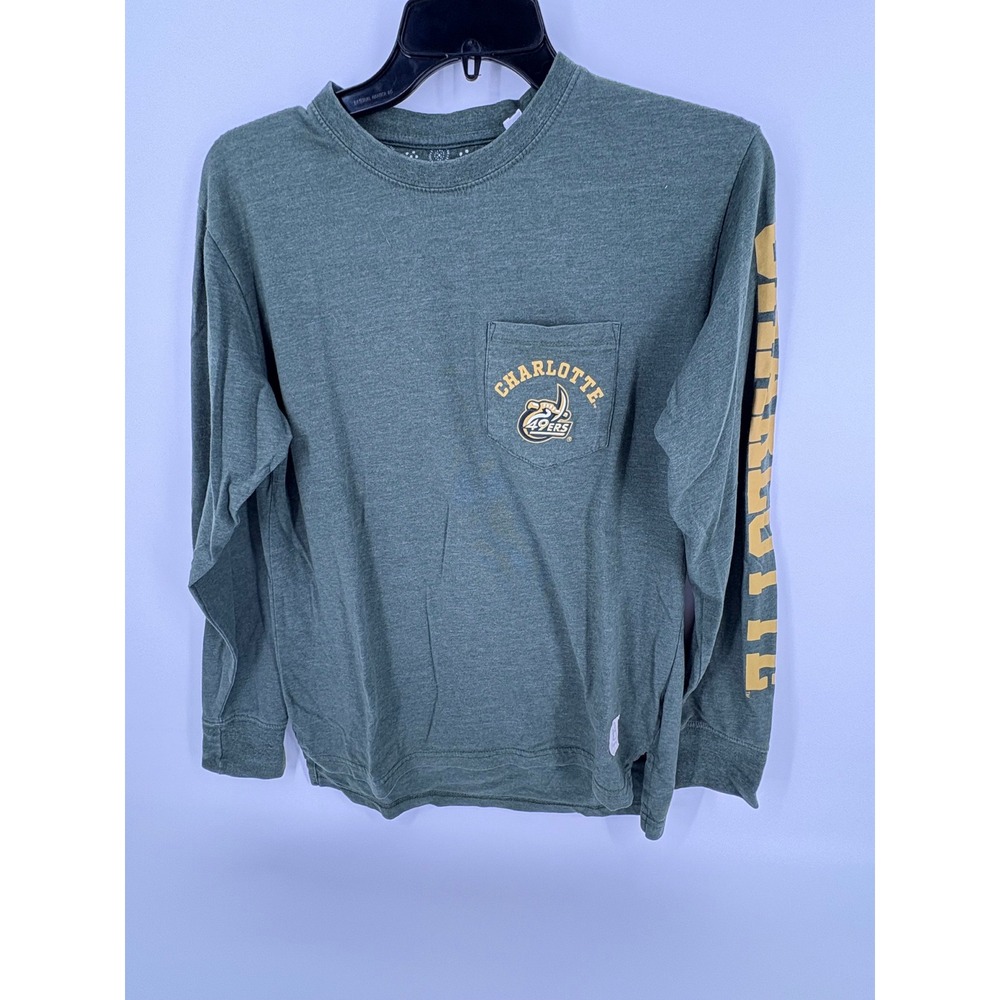Charlotte 49ers Pressbox Long Sleeve T-Shirt Small‎ Green College Graphic